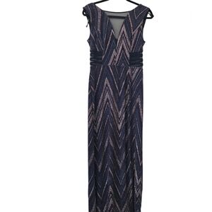 Alexa B. Nites Women's Navy Gold Rose Stretch Dress Sz. 10
